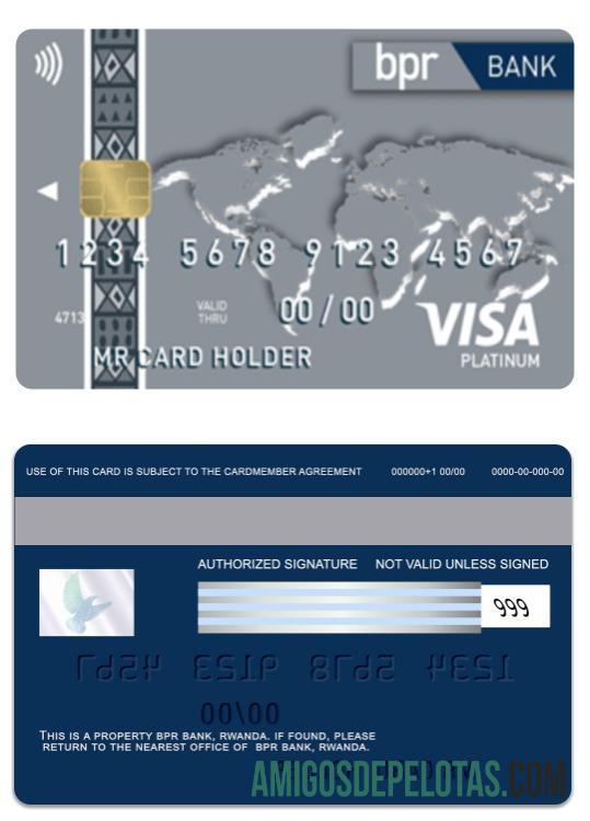 Cartão Ruanda BPR Bank Visa Platinum modelo
